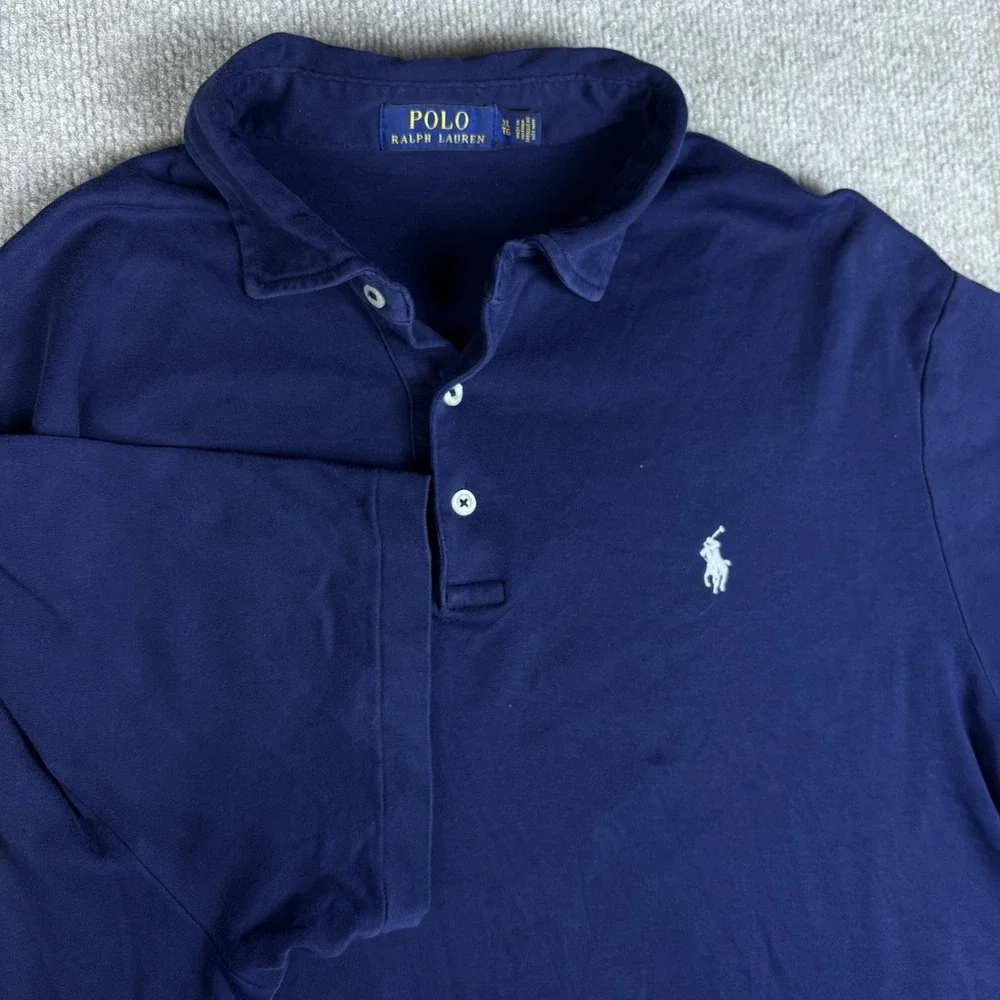 Polo Ralph Lauren Polo Shirt Men's XL Blue Short Sleeve Cotton Pony Logo Classic